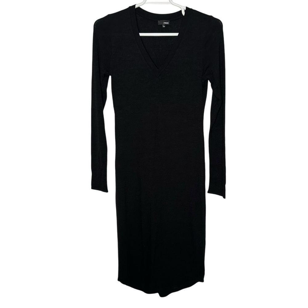 Aritzia Wilfred free black v neck dress women’s size L - Picture 4 of 16
